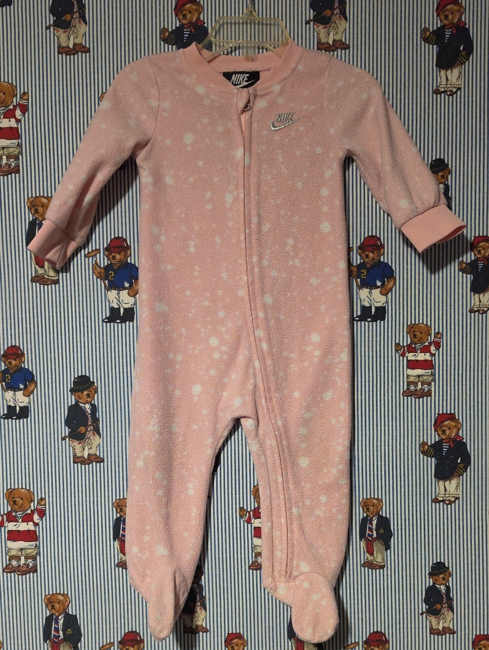 Nike Pink Footie Fleece 9 Month Baby Nike